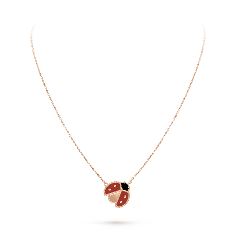 Lucky Spring pendant, open wings ladybug