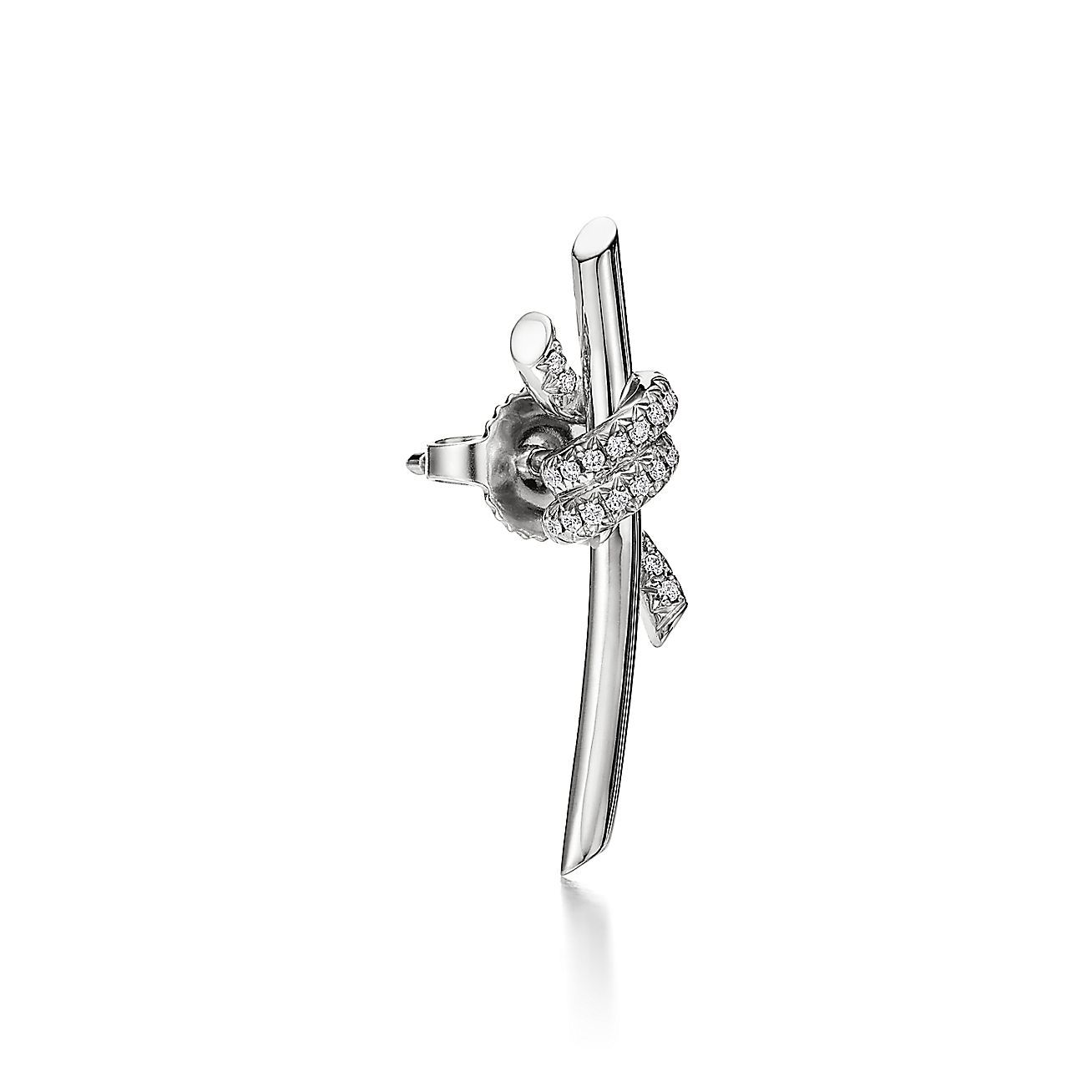 Knot Earrings in White Gold with Diamonds