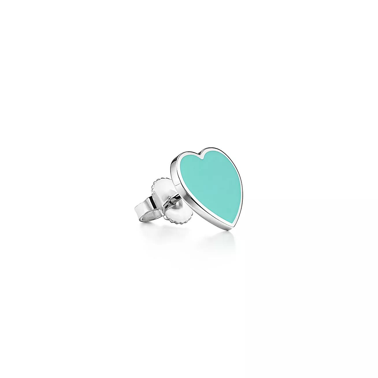 Return to 庐 Earrings in Silver with  Blue庐 and a Diamond, Mini