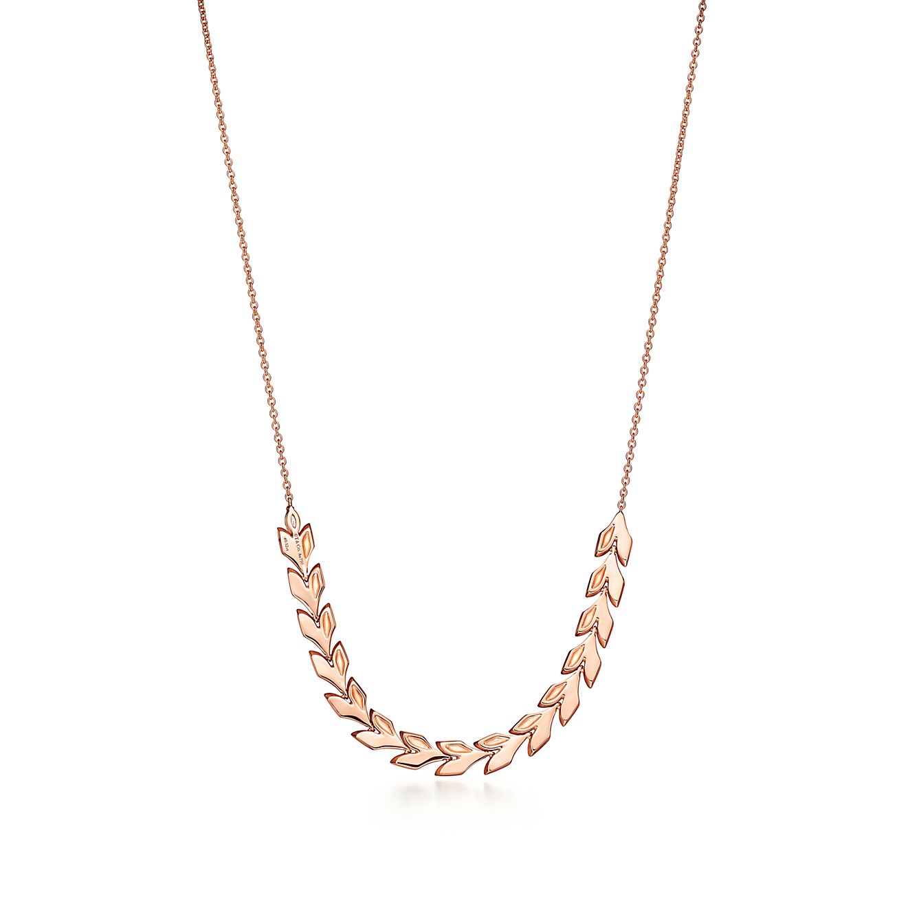 Victoria庐 Vine East West Pendant in Rose Gold with Diamonds