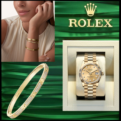 LOVE BRACELET, SMALL MODEL, PAVED & DATEJUST 31 OYSTER, 31 MM