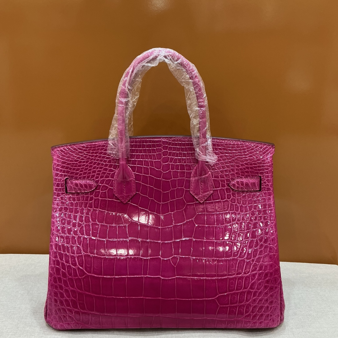 Birkin 30 Bag Graphite Niloticus Crocodile with Gold Hardware