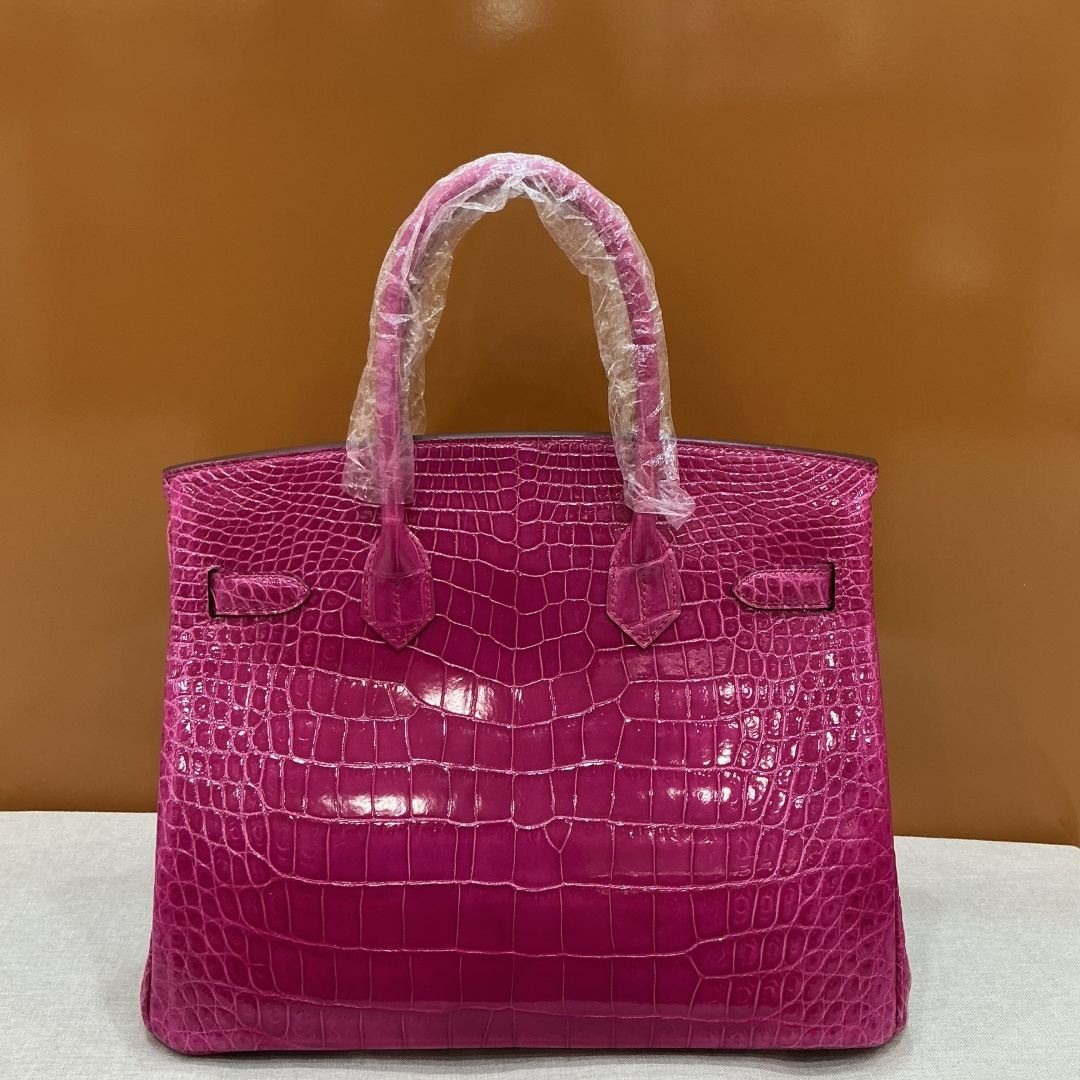 Birkin 30 Bag Graphite Niloticus Crocodile with Gold Hardware