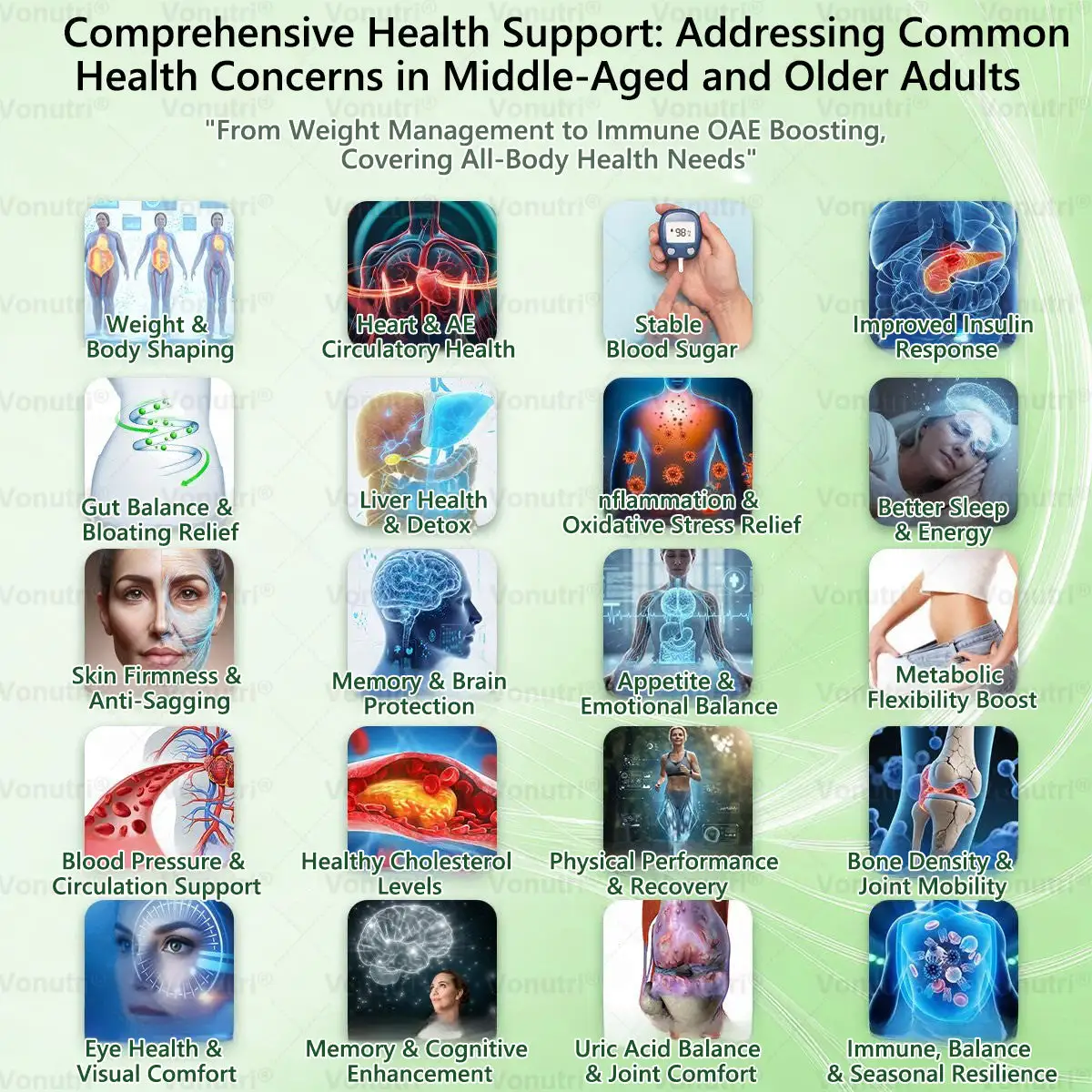 Vonutri® Moringa · Berberine × EGCG 10-in-1 Advanced Nano Microneedle Patch