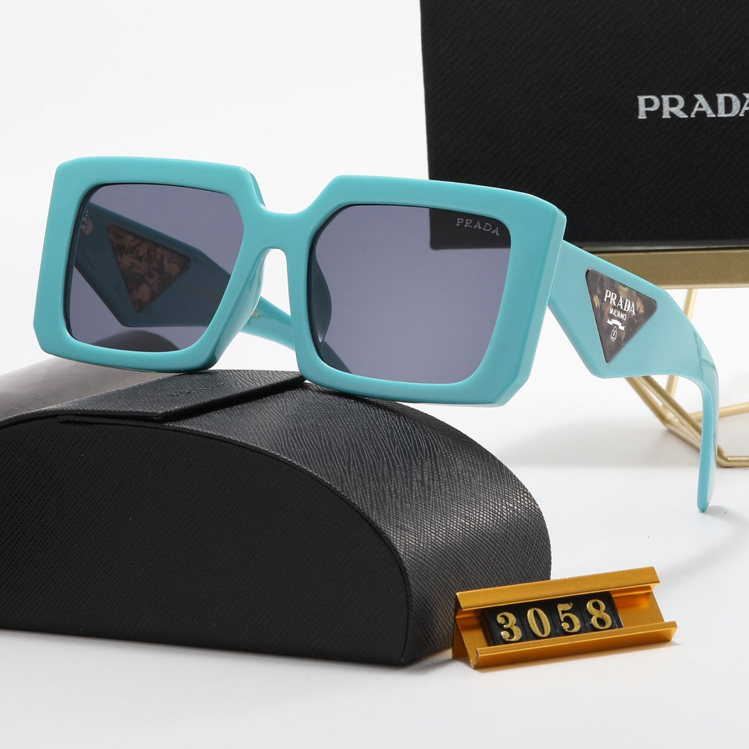 6 Colors Fashion Triangle Letter Leopard Print Temple Polarized Sunglasses