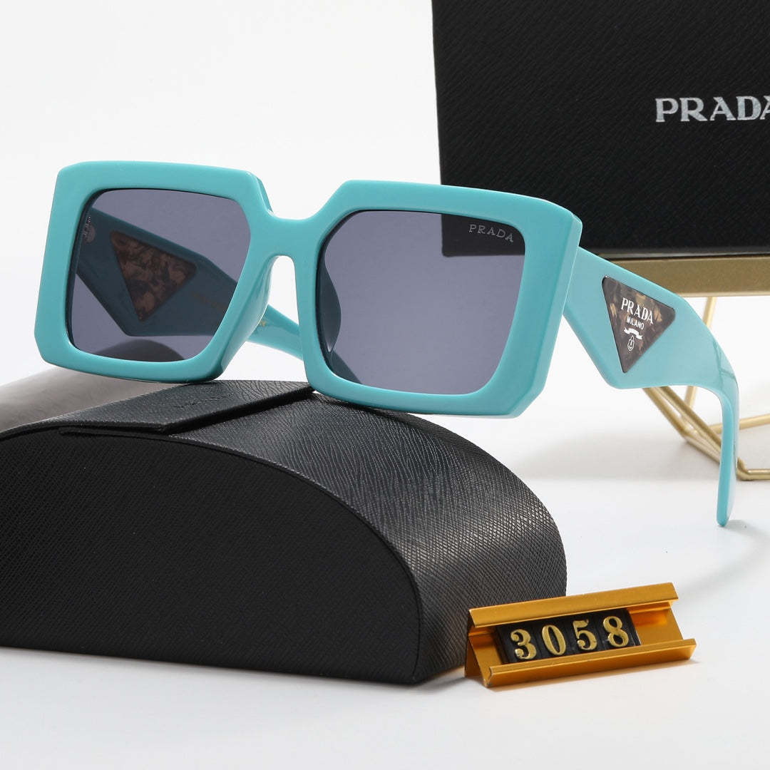 6 Colors Fashion Triangle Letter Leopard Print Temple Polarized Sunglasses