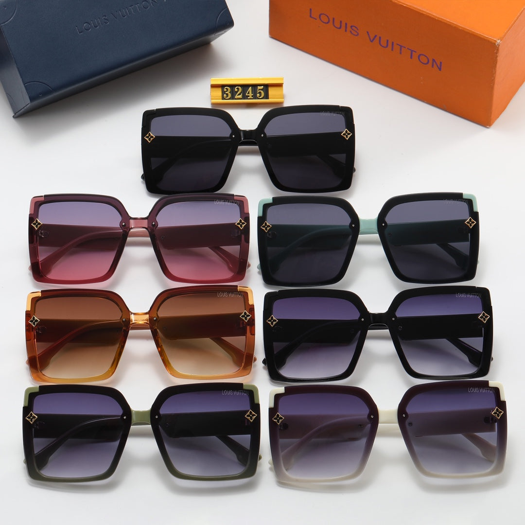 7 colors fashion four-leaf clover letter one-piece mirror leg polarized sunglasses