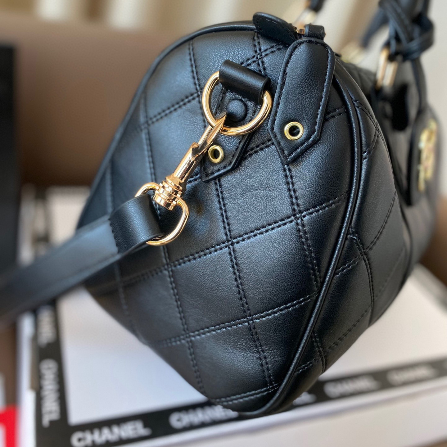 Diamond Quilted Two-Way Tote