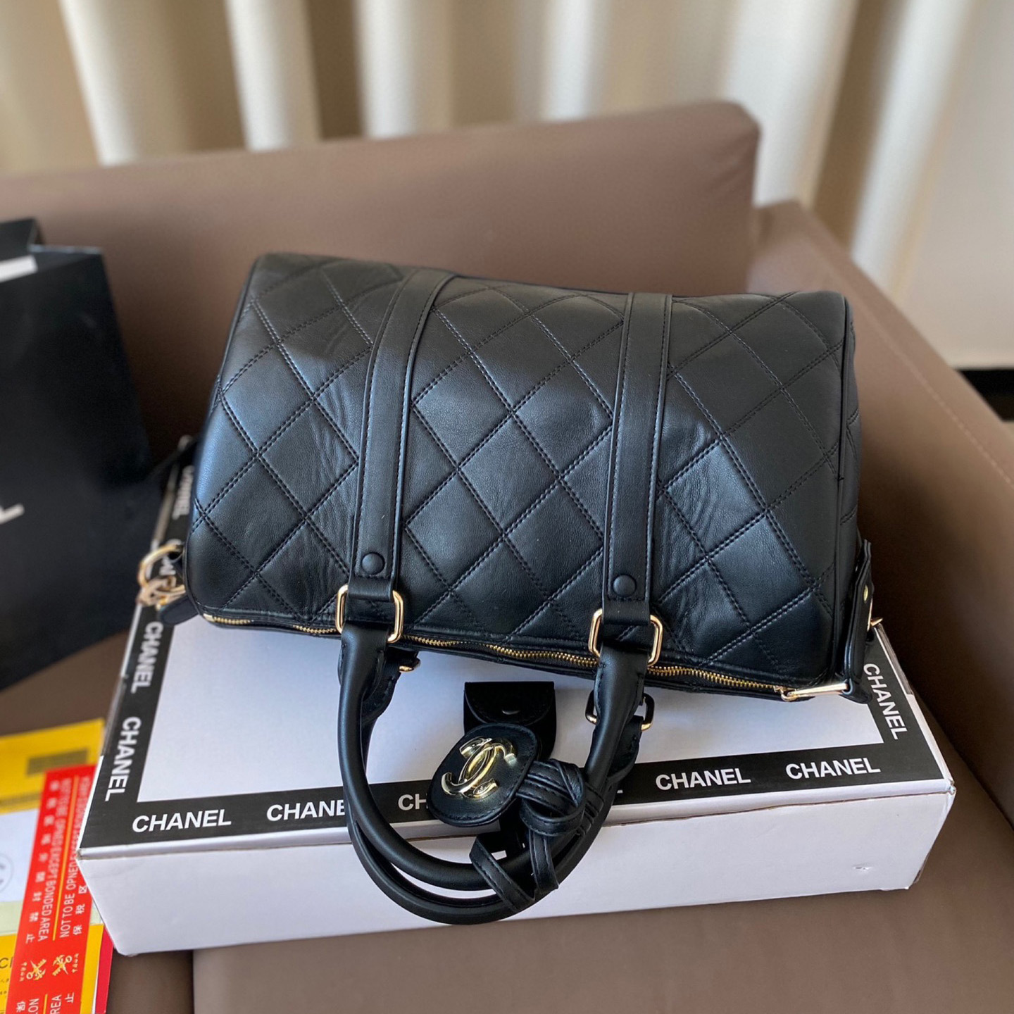 Diamond Quilted Two-Way Tote