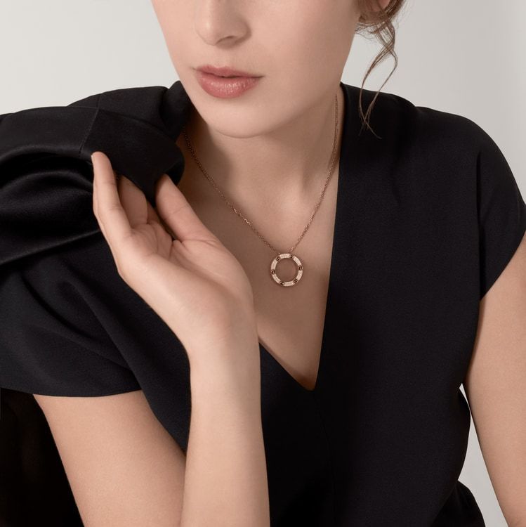 LOVE NECKLACE, DIAMOND-PAVED