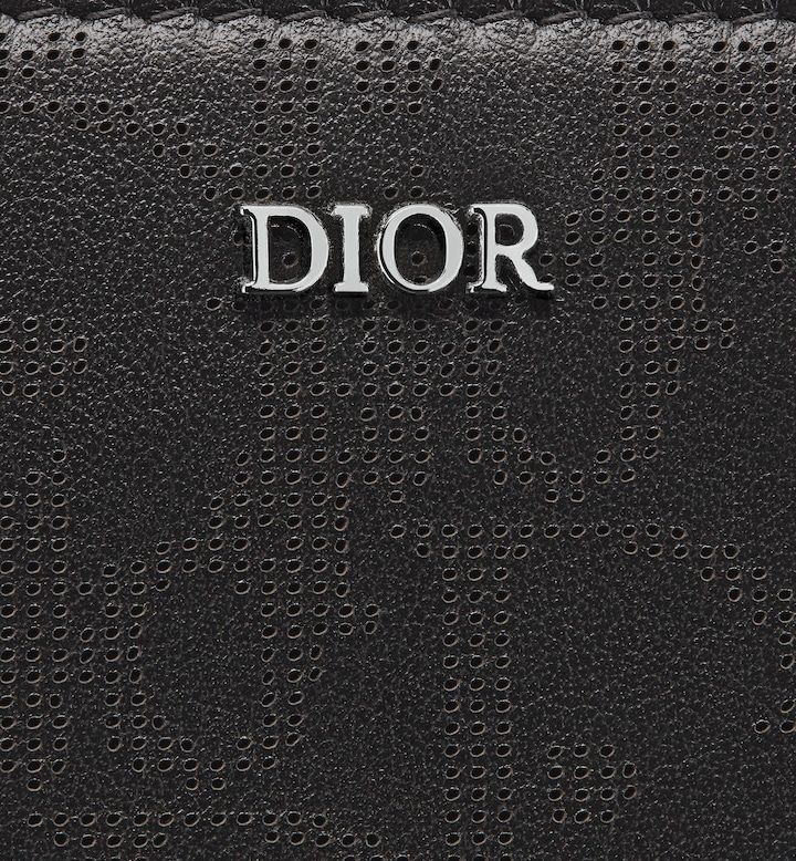 Zipped Long Wallet  Black Oblique Galaxy Leather