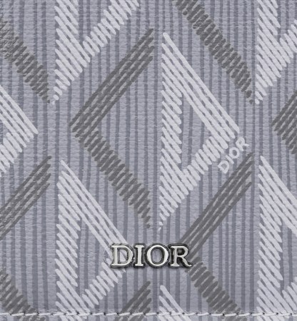 Long Bifold Card Holder Gray CD Diamond Canvas