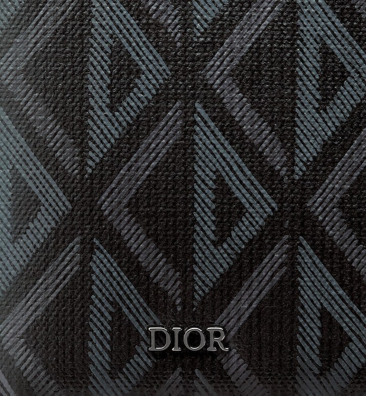 Compact Vertical Wallet  Black CD Diamond Canvas