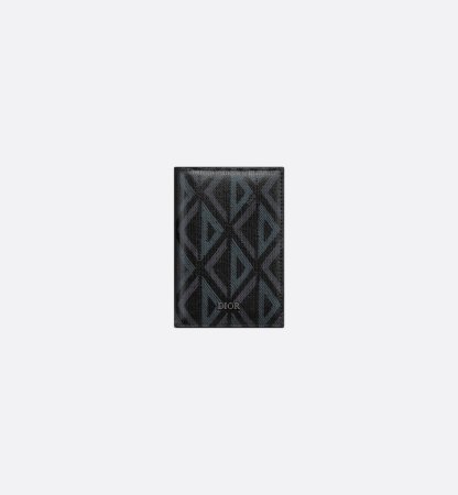 Vertical Bifold Card Holder  Black CD Diamond Canvas