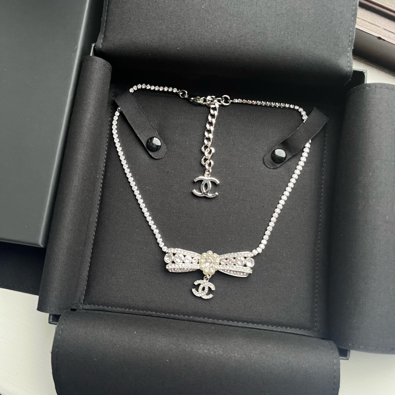 Crystal Bow Necklace Choker 23-24FW