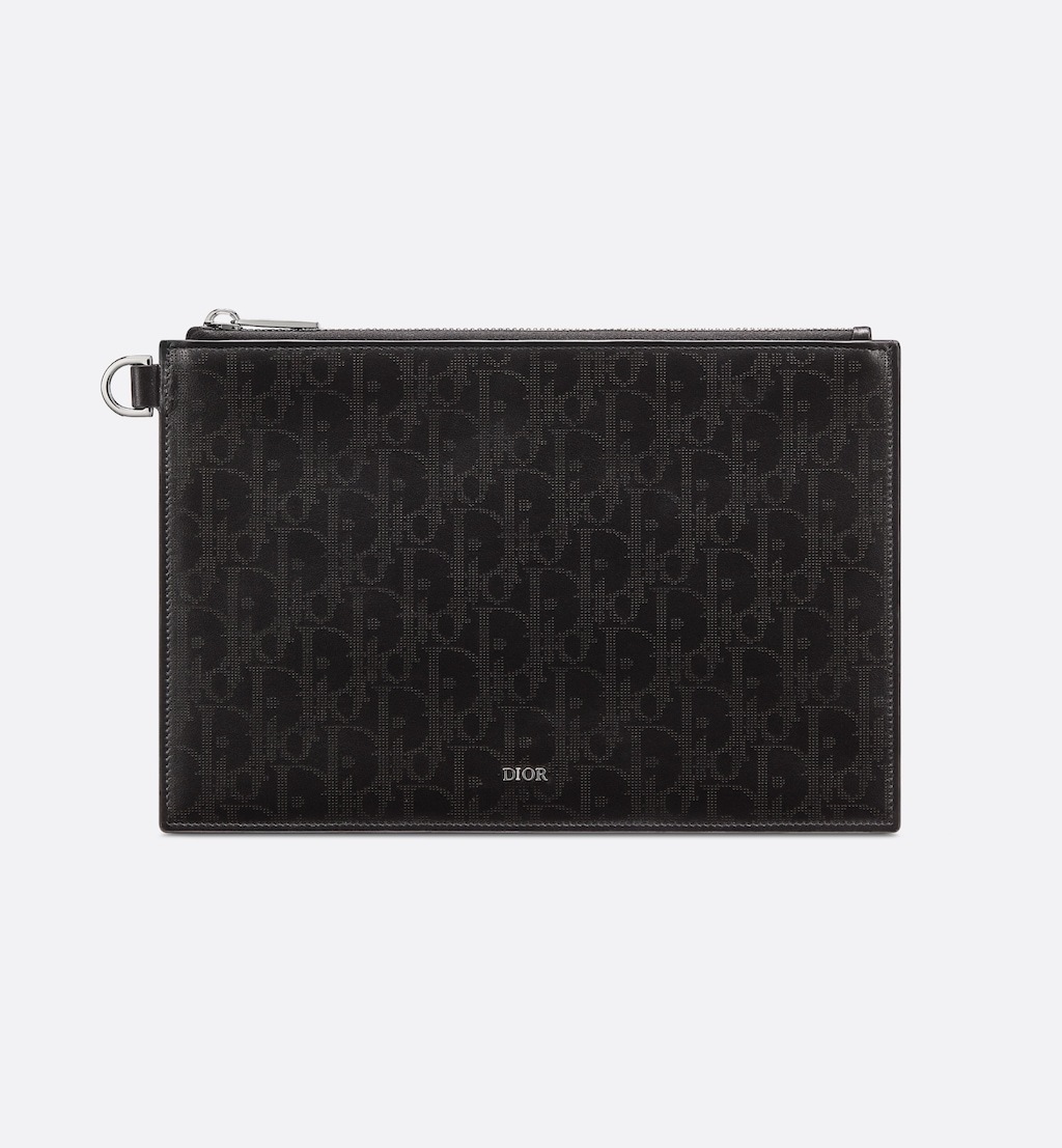 A5 Pouch Black Oblique Galaxy Leather