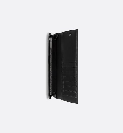 Vertical Bifold Wallet  Black CD Diamond Canvas