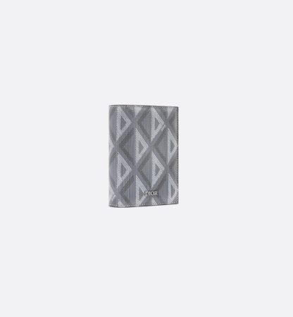 Vertical Bifold Card Holder Gray CD Diamond Canvas