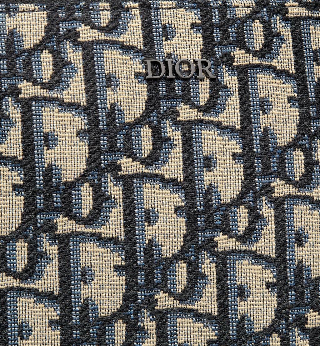 Pouch Beige and black Oblique jacquard