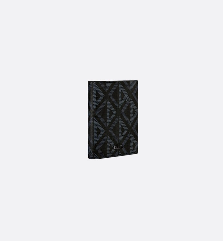 Vertical Bifold Card Holder  Black CD Diamond Canvas