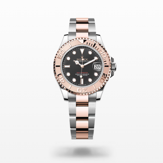 Yacht-Master 37 Steel and Everose Gold Rolesor Yacht-Master 37 Watch - Black Dial - Oyster Bracelet 268621