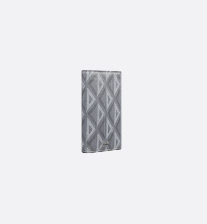 Long Bifold Card Holder Gray CD Diamond Canvas