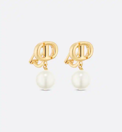 CD Navy Clip-On Earrings