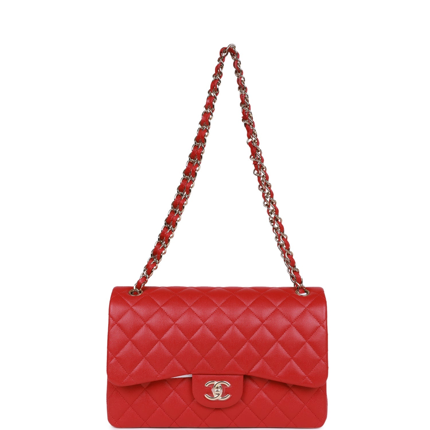 Jumbo Classic Double Flap Bag Red Caviar Light Gold Hardware Payment 1