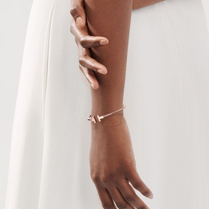 T Wire Bracelet in 18k Rose Gold
