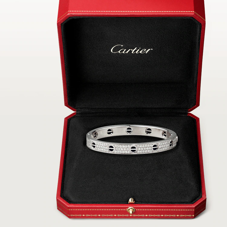 LOVE BRACELET, DIAMOND-PAVED, CERAMIC