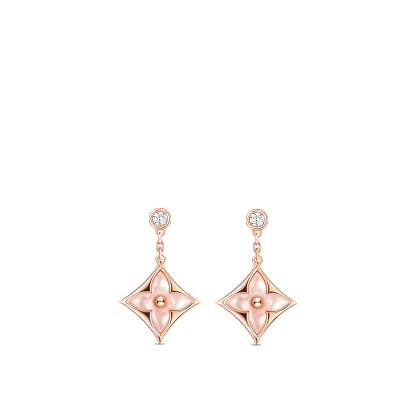 Color Blossom BB Star Ear Studs, Pink gold, pink Mother of pearl and diamonds