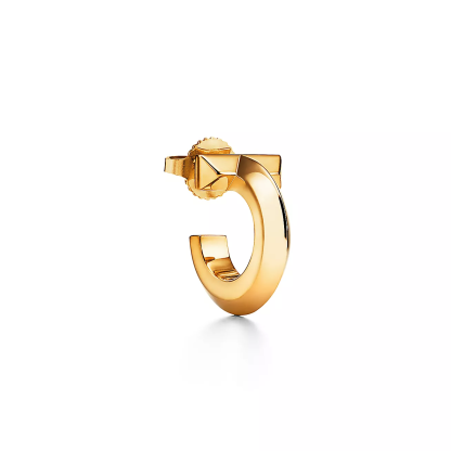 T T1 Hoop Earrings in Yellow Gold