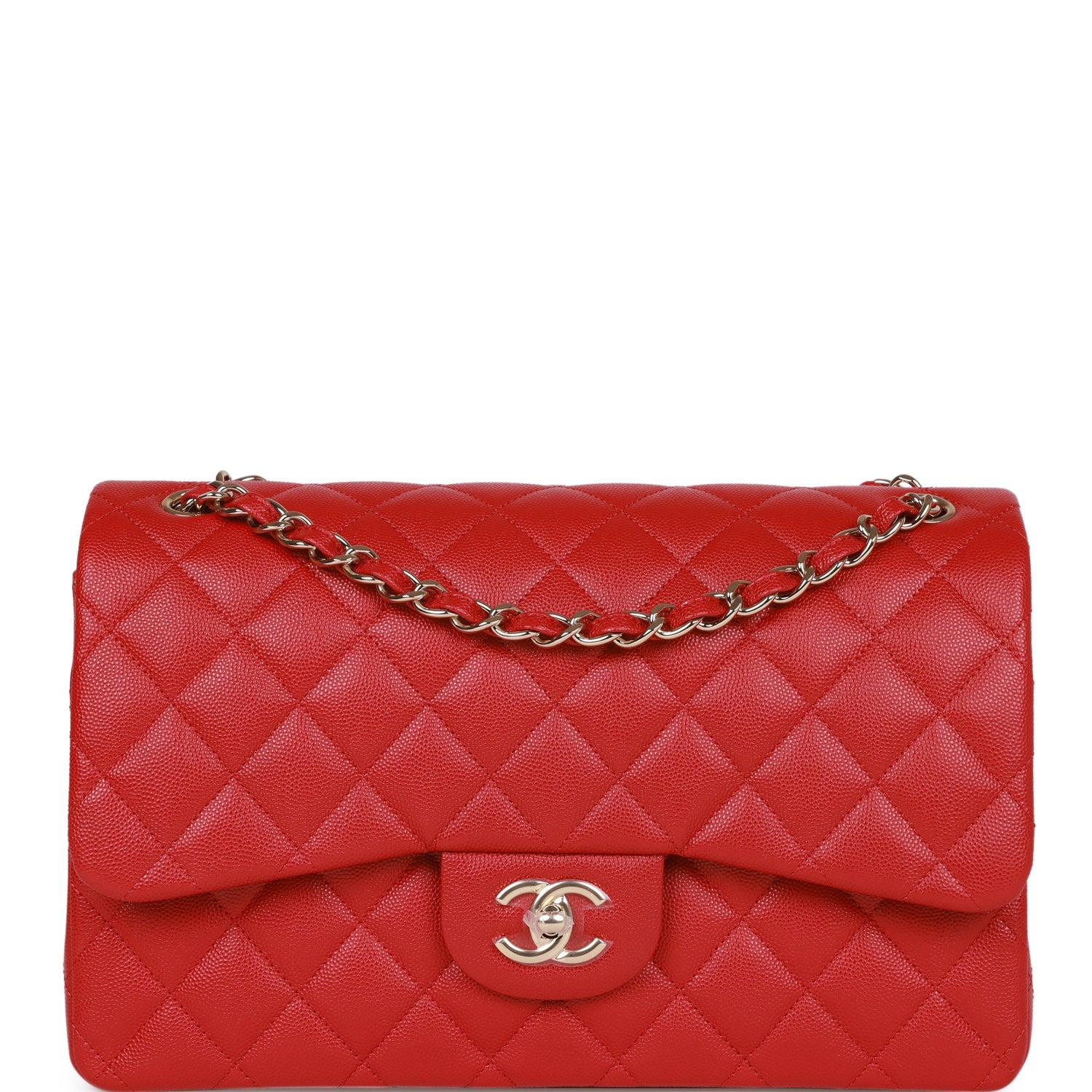 Jumbo Classic Double Flap Bag Red Caviar Light Gold Hardware Payment 1
