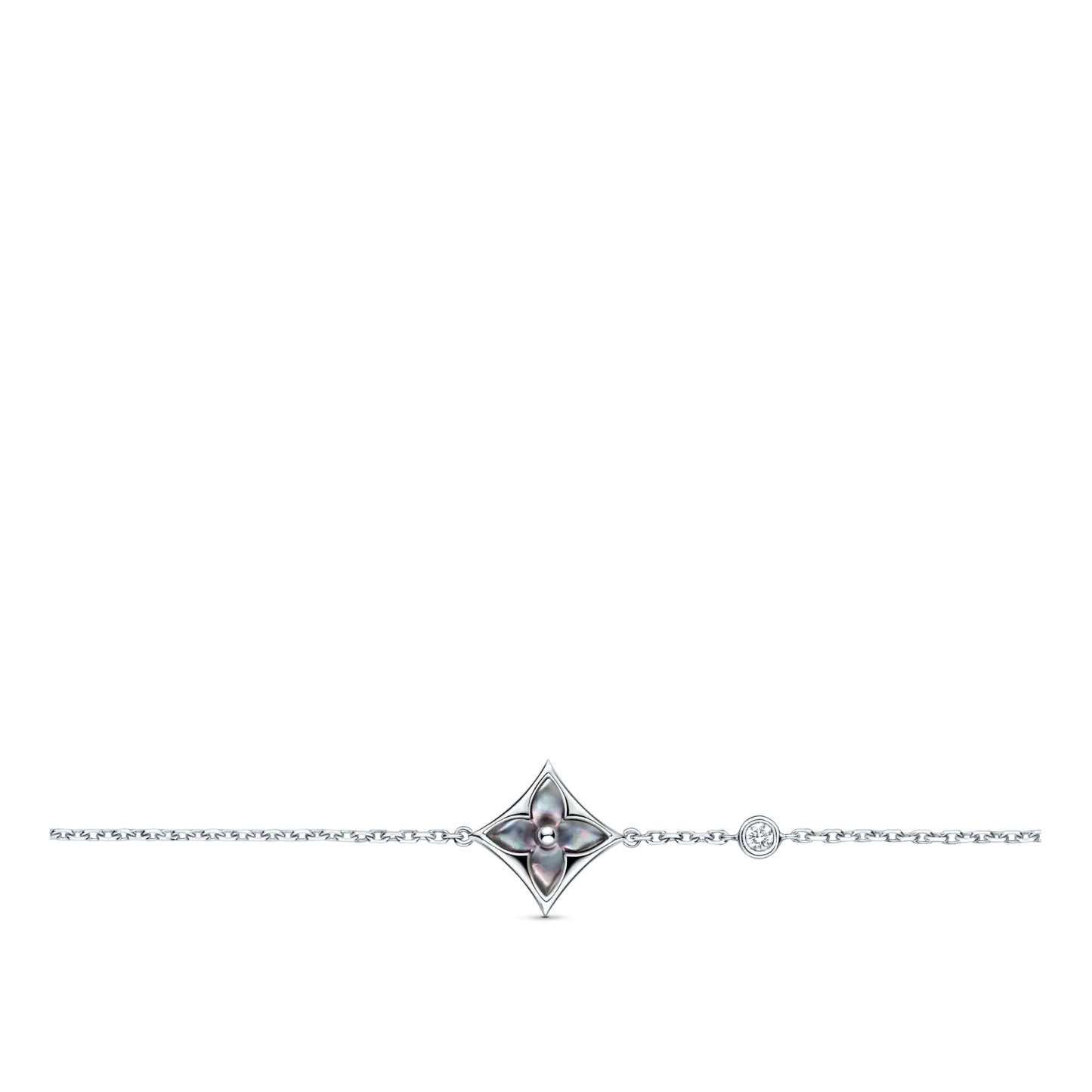Color Blossom Bb Star Bracelet, White Gold, Grey Mother-Of-Pearl And Diamond