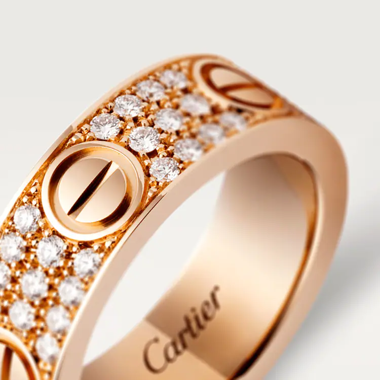 LOVE RING, DIAMOND-PAVED
