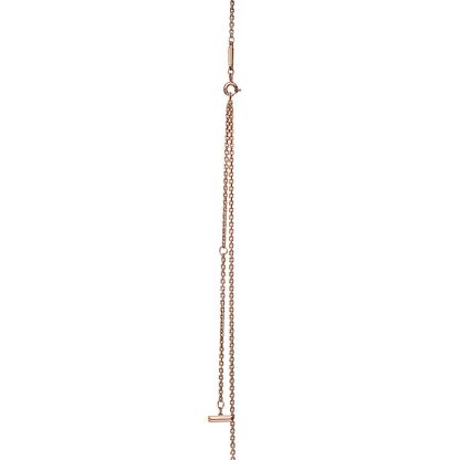 T T1 Circle Pendant in 18k Rose Gold with Diamonds, Large