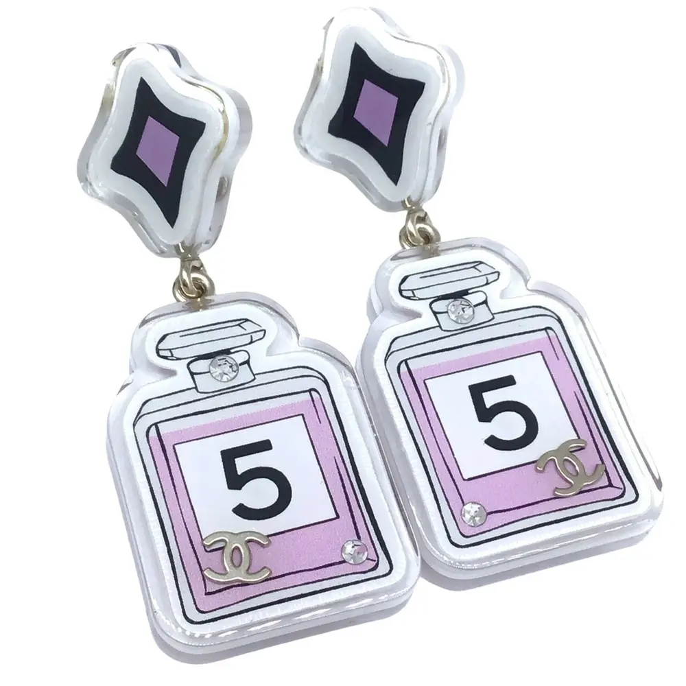 No.5 Perfume Rhinestone Earrings