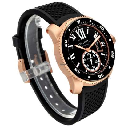 Cartier Calibre Rose Gold Black Dial Automatic Mens Watch