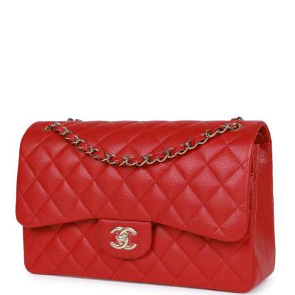 Jumbo Classic Double Flap Bag Red Caviar Light Gold Hardware Payment 1