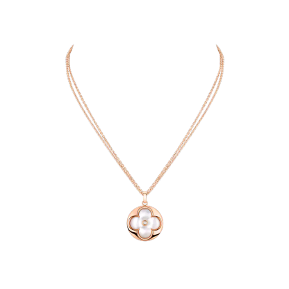 Color Blossom XL Medallion Pink Gold, White Mother-Of-Pearl and Diamond