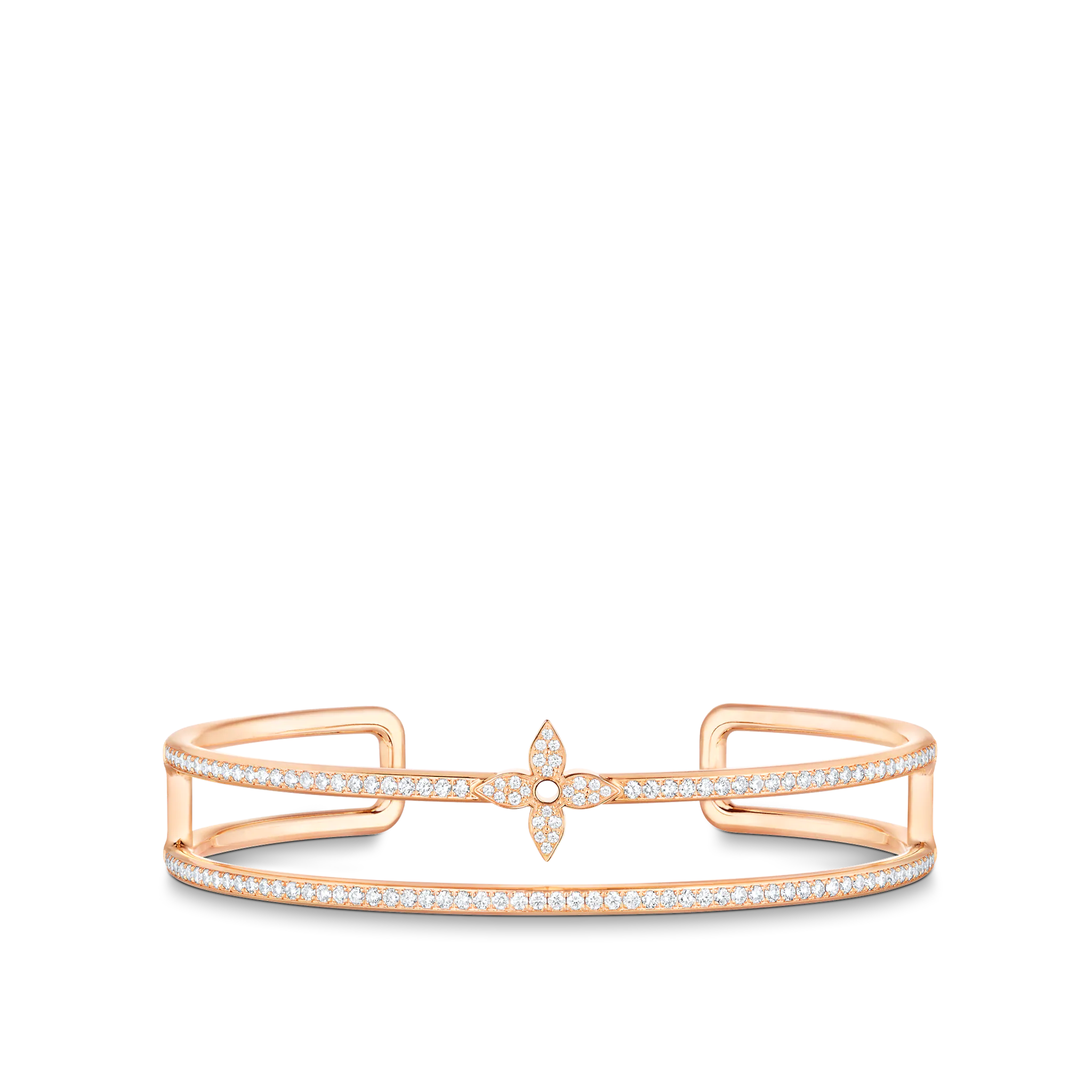 Idylle Blossom Two-Row Bracelet, Pink Gold And Diamonds