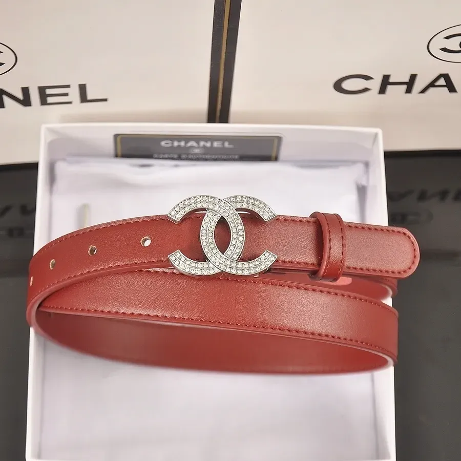 4 Colors fashion double C half rhinestone belt