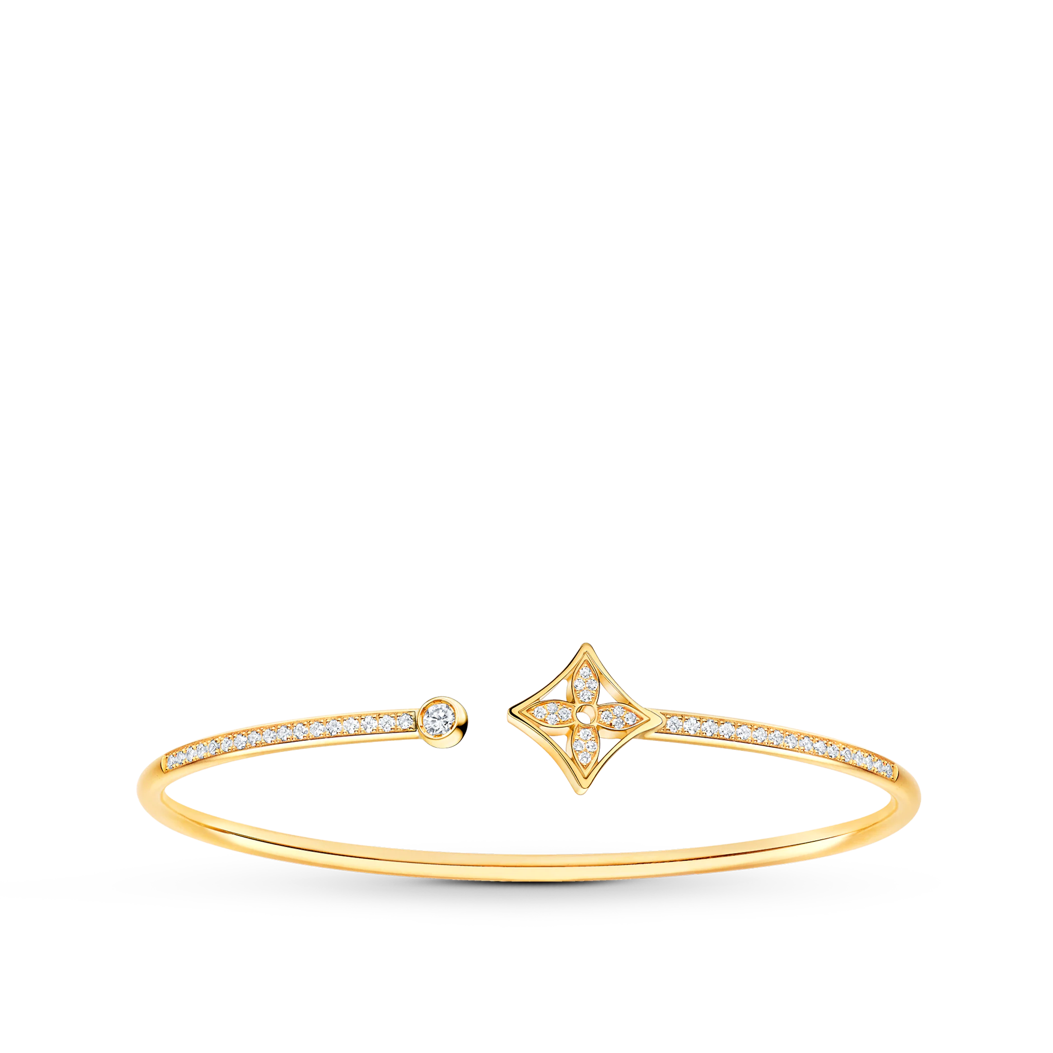 Idylle Blossom Twist Bracelet, Yellow Gold And Diamonds