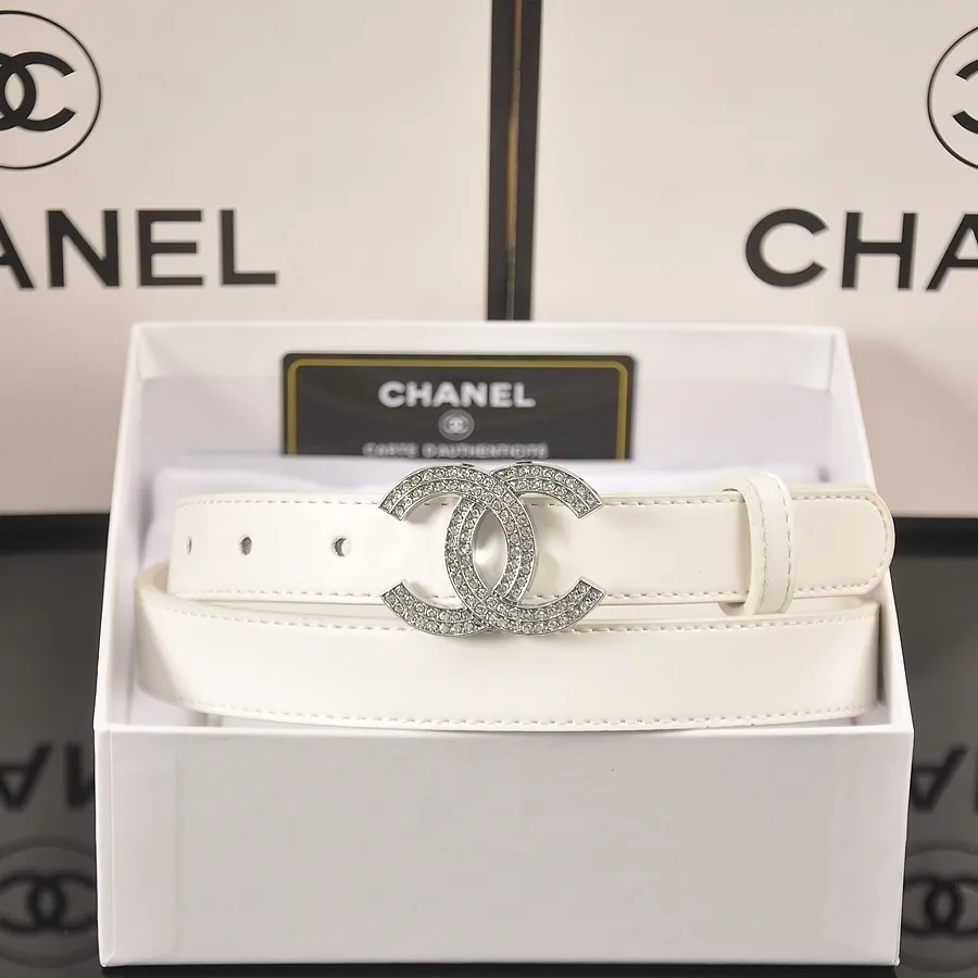 4 Colors fashion double C half rhinestone belt
