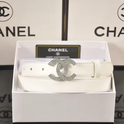 4 Colors fashion double C half rhinestone belt