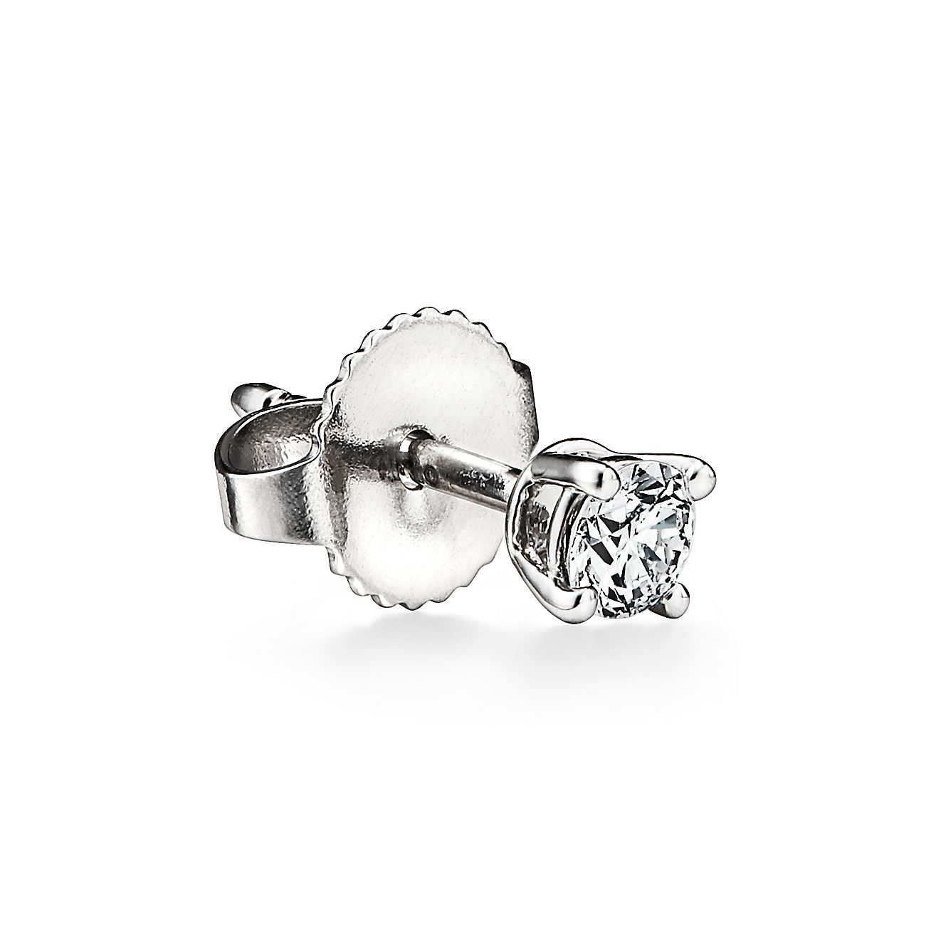 Solitaire Diamond Stud Earrings in Platinum
