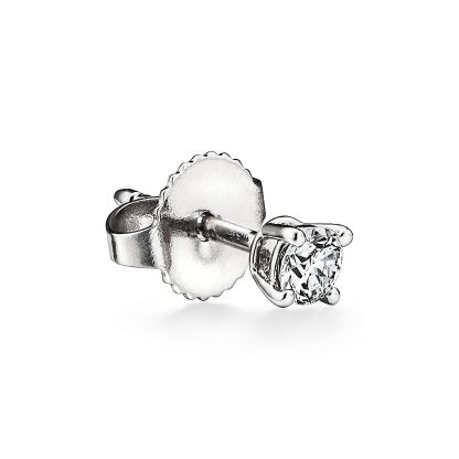Solitaire Diamond Stud Earrings in Platinum