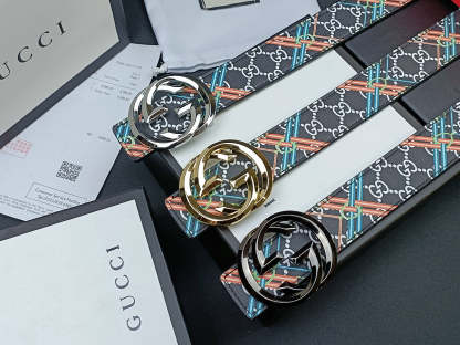 3 Colors luxury double G stripe calico belt