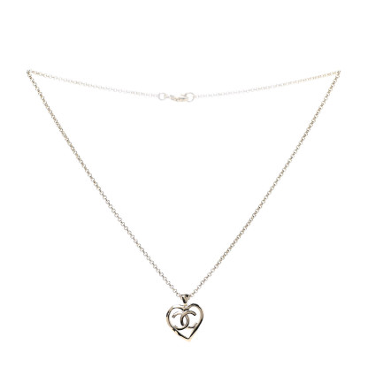 Double C Heart Chain Pendant Necklace Gold