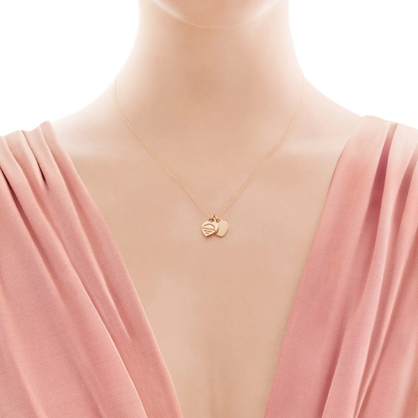Return to Mini Double Heart Tag Pendant